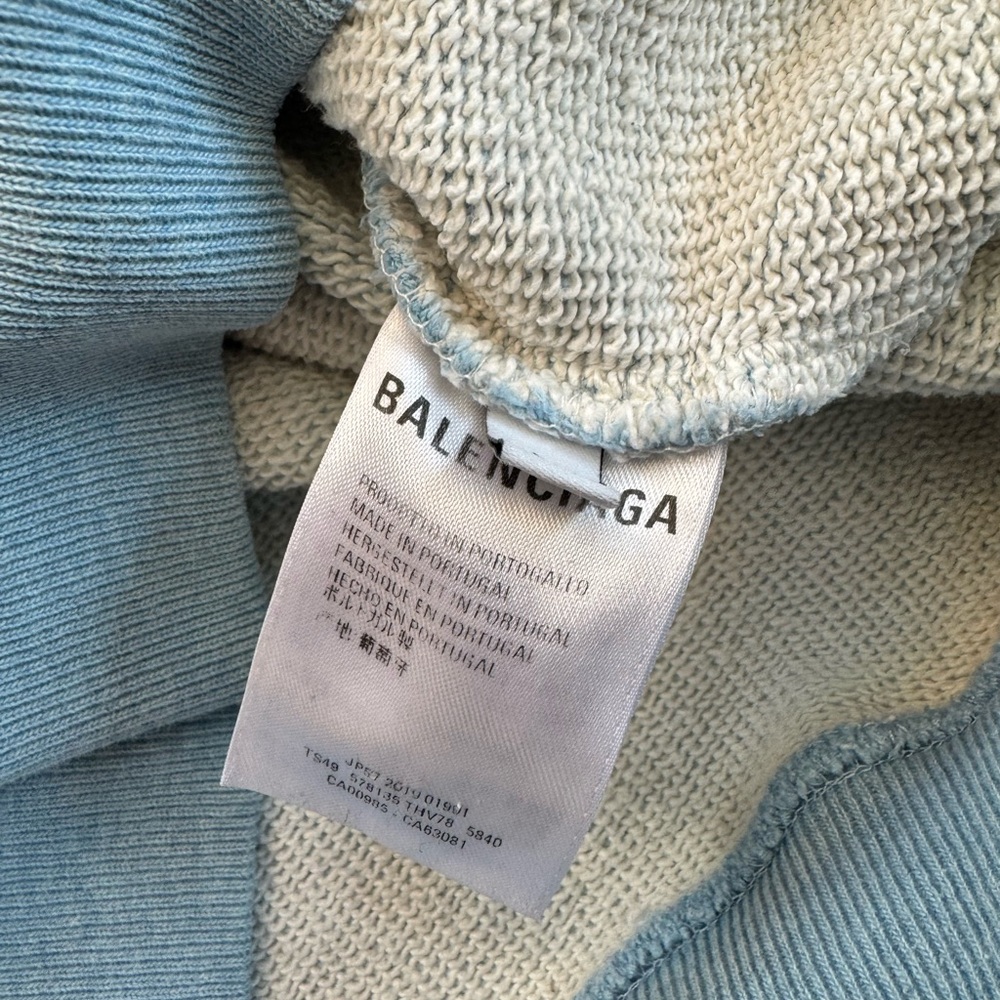Balenciaga heavyweight hoodie Light baby blue hoody size Large - Picture 12 of 16